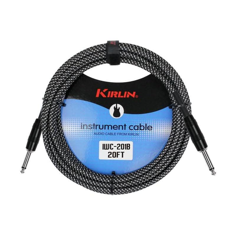 Kirlin IWC201BK 20ft Black Woven Guitar Cable Kirlin Cables & Leads