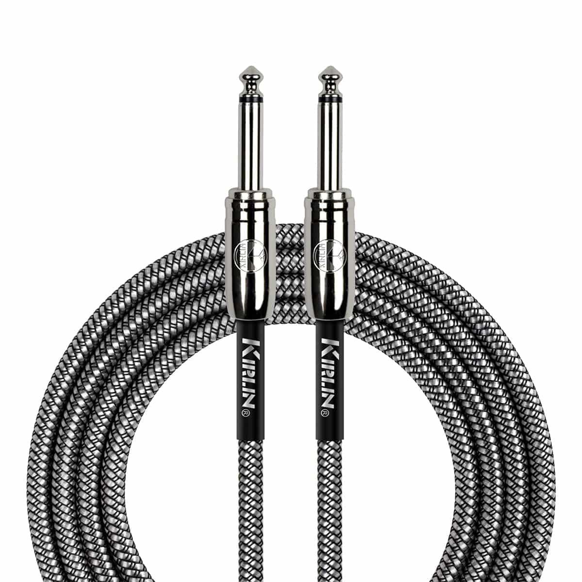 Kirlin IWCC201BK 20ft Black Entry Woven Instrument Cable with Chrome Ends Kirlin Cables & Leads