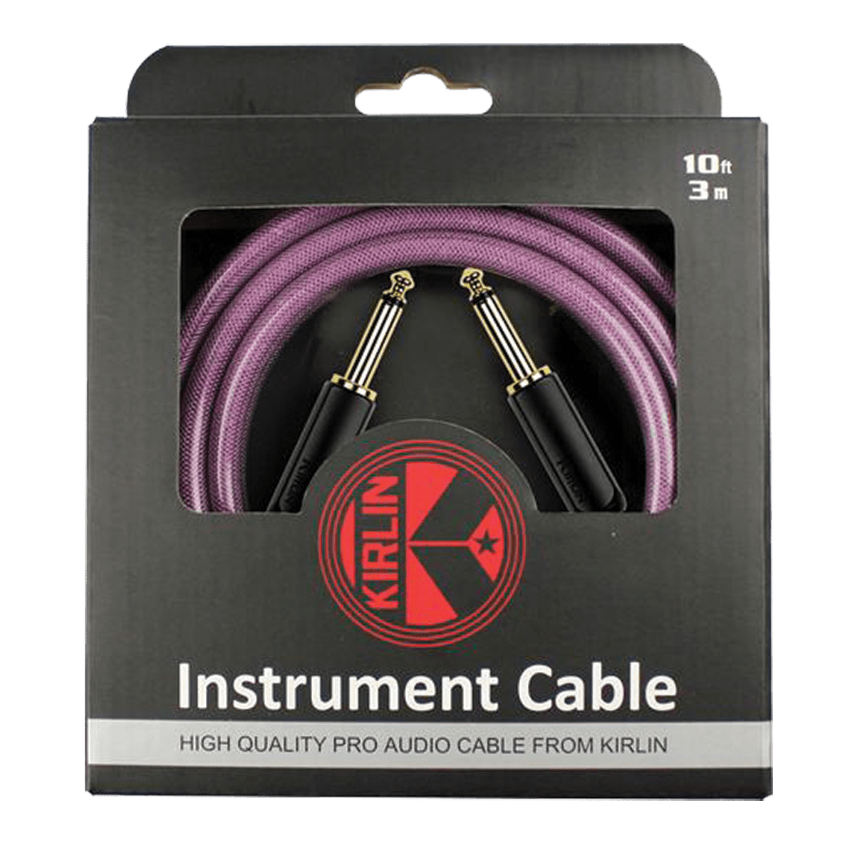 Kirlin KIPW201BPU-10 PVC Woven Guitar Cable 10Ft Purple Kirlin Cables & Leads