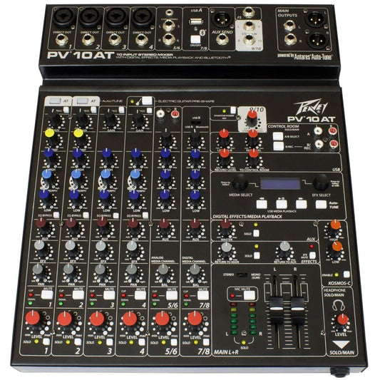 Peavey PV Series "PV-10AT" Compact 10-Channel Mixer with Bluetooth & Antares Auto-Tune Peavey