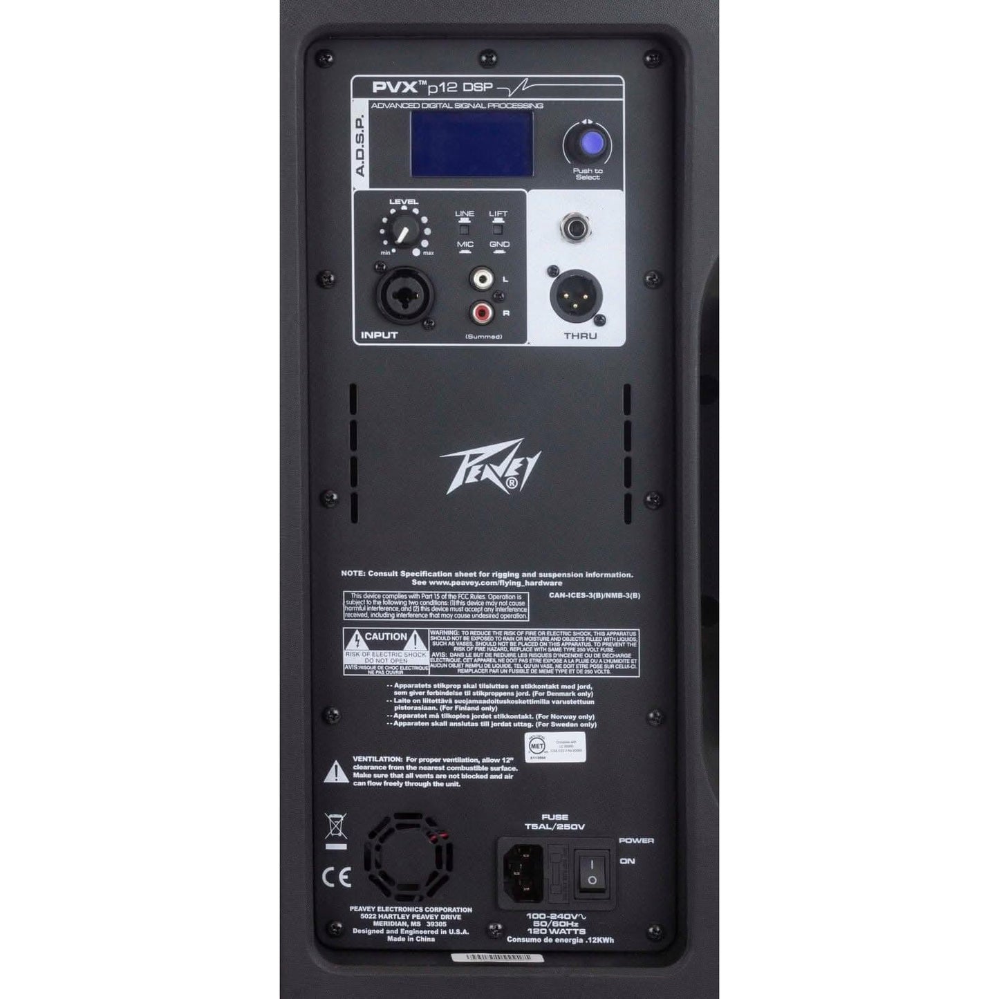 Peavey PVX Series "PVXp-12DSP" Powered 830W, Bi-Amped, 12" Loudspeaker with DSP Peavey