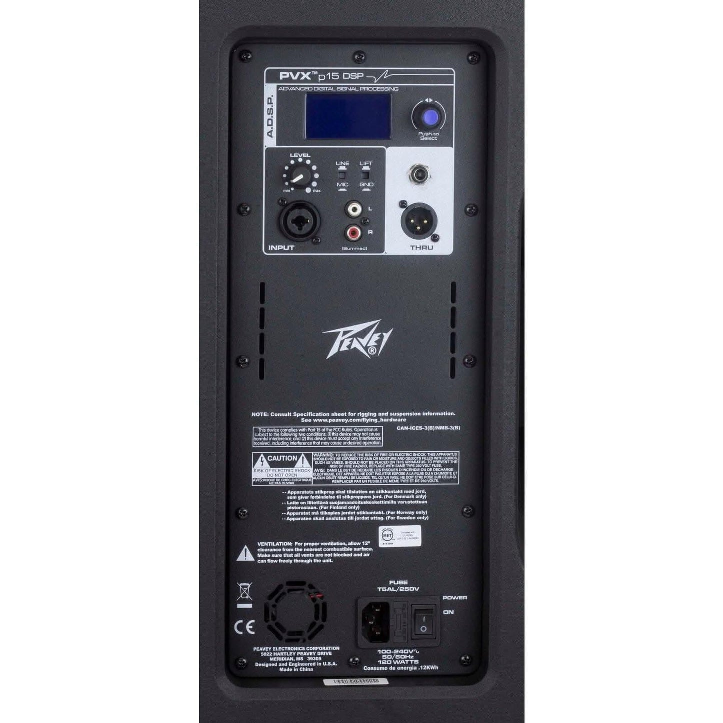 Peavey PVX Series "PVXp-15DSP" Powered 830W, Bi-Amped, 15" Loudspeaker with DSP