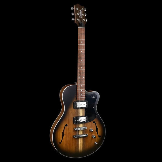 Pratley Electric Semi-Hollow Blackwood Vintage Burst Single Cut SD Phat Cat P90 Set Pratley Guitars Acoustic Guitars