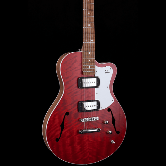 Pratley Electric Semi-Hollow Cherry Red Single Cut SD Phat Cat P90 Set Pratley Guitars Semi-Hollow Guitars