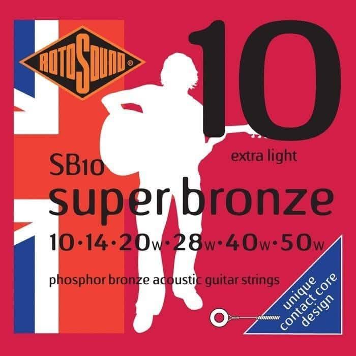 Rotosound SB10 Super Bronze Phosphor Bronze 10-50 Rotosound Acoustic Guitar Strings