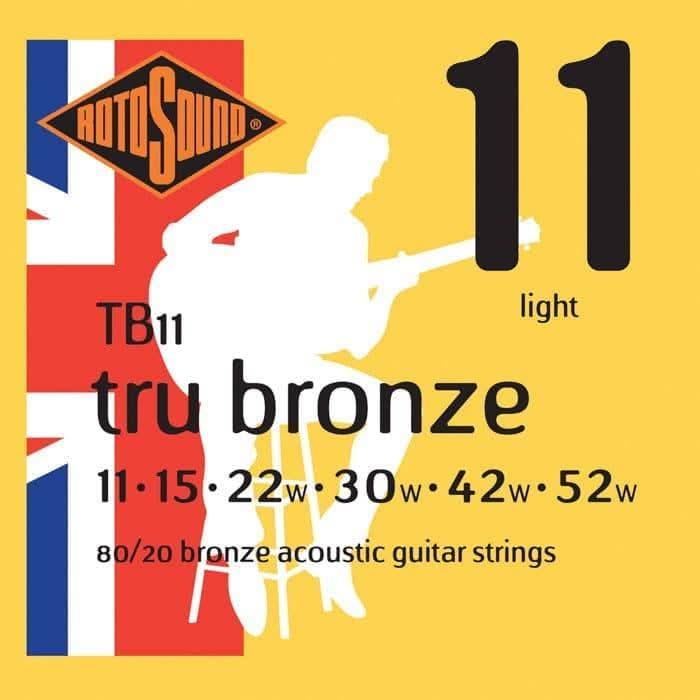 Rotosound TB11 Tru Bronze 80/20 String Set 11-52 Rotosound Acoustic Guitar Strings