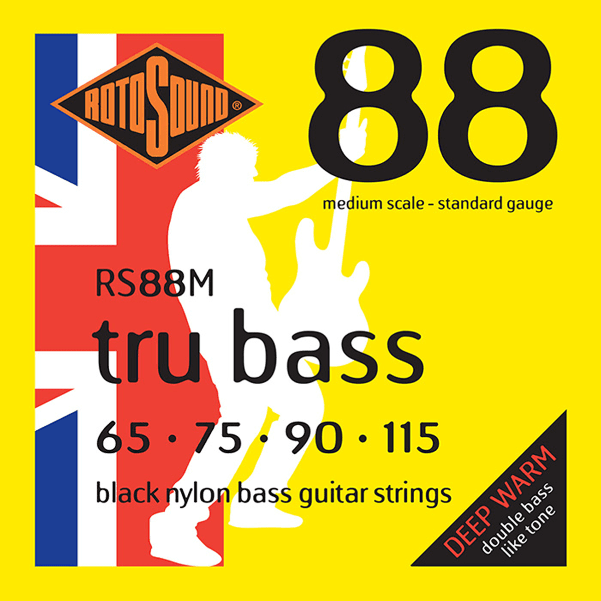 Rotosound RS88M Tru Bass 88 Black Nylon Tapewound Medium Scale 65-115 Rotosound