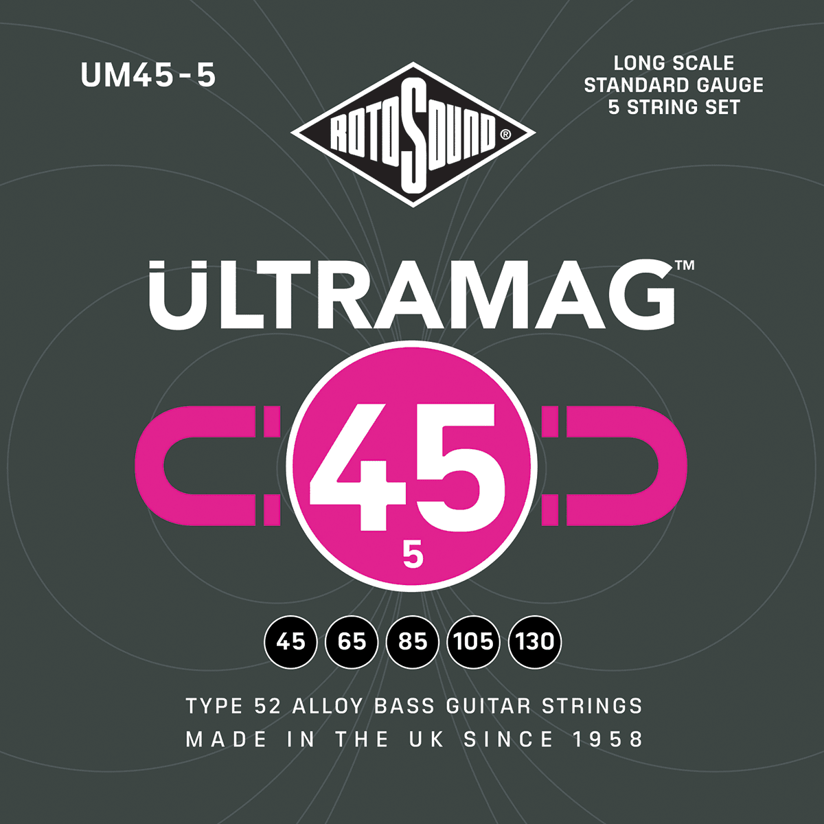 Rotosound RUM455 Ultramag Bass Set 5-String 45-130 Rotosound