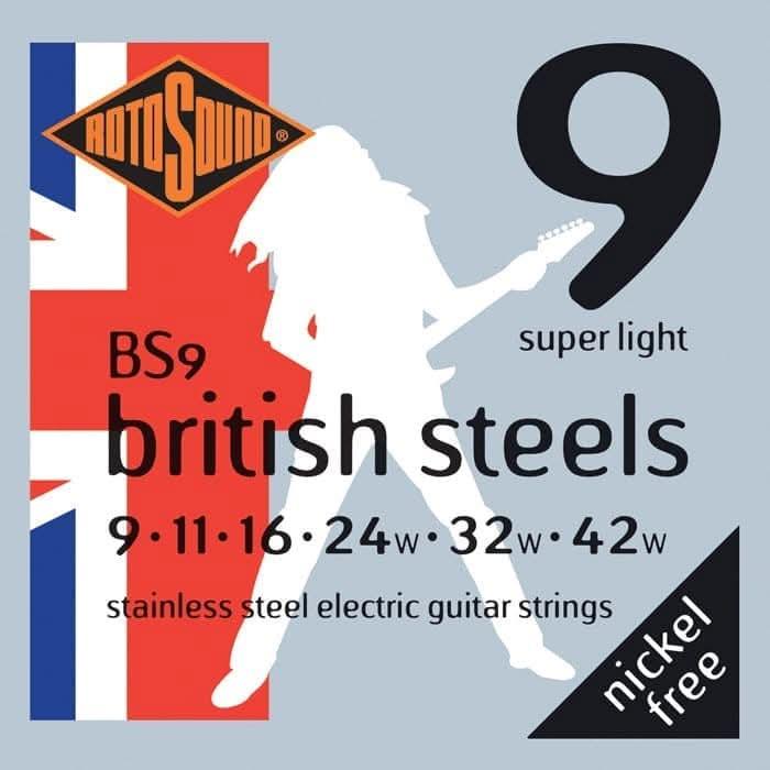 Rotosound BS9 British Steel Electric String Set Rotosound Electric Guitar Strings
