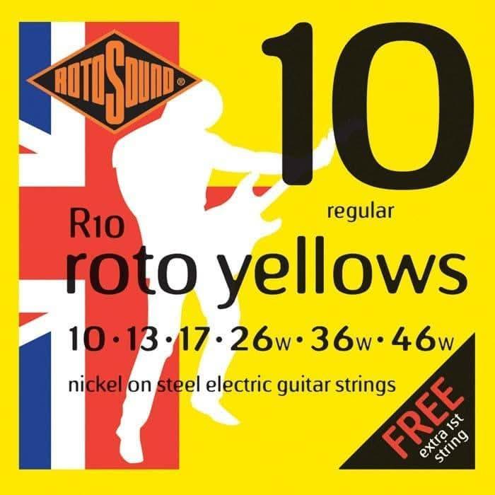Rotosound R10 Roto Yellows Electric String Set Rotosound Electric Guitar Strings