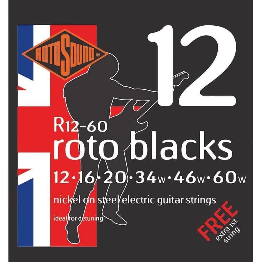 Rotosound R1260 Roto Blacks Electric Detune 12-60 Rotosound Electric Guitar Strings