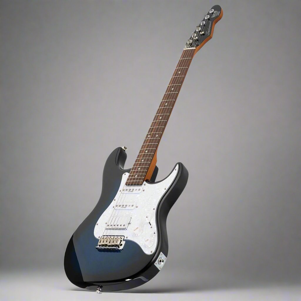 Sceptre Ventana Deluxe Double Cutaway HSS See Thru Ocean Blue Sceptre Electric Guitars