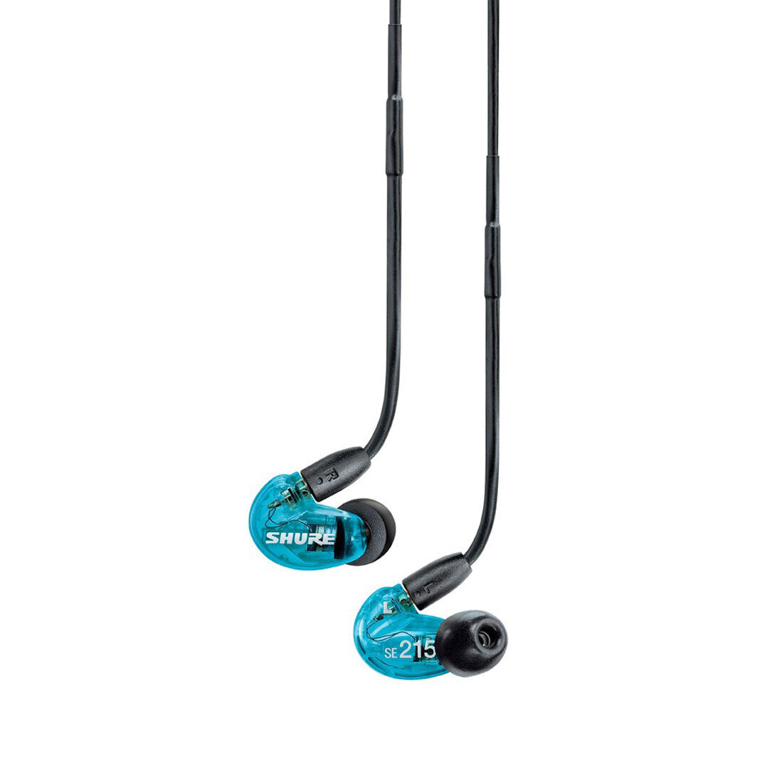 Shure SE215 Sound Isolating Earphones in Translucent Blue