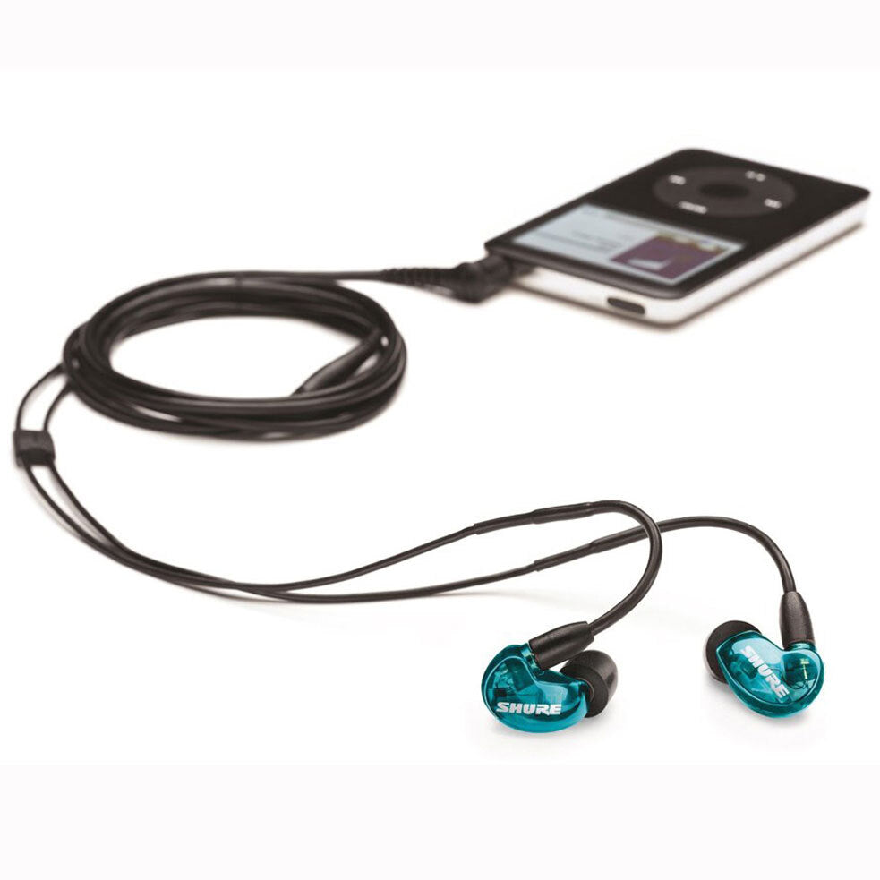 Shure SE215 Sound Isolating Earphones in Translucent Blue