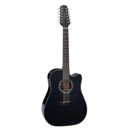 Takamine G30 Series 12 String Dreadnought AC/EL Guitar with Cutaway in Black Gloss Finish Takamine Acoustic Guitars