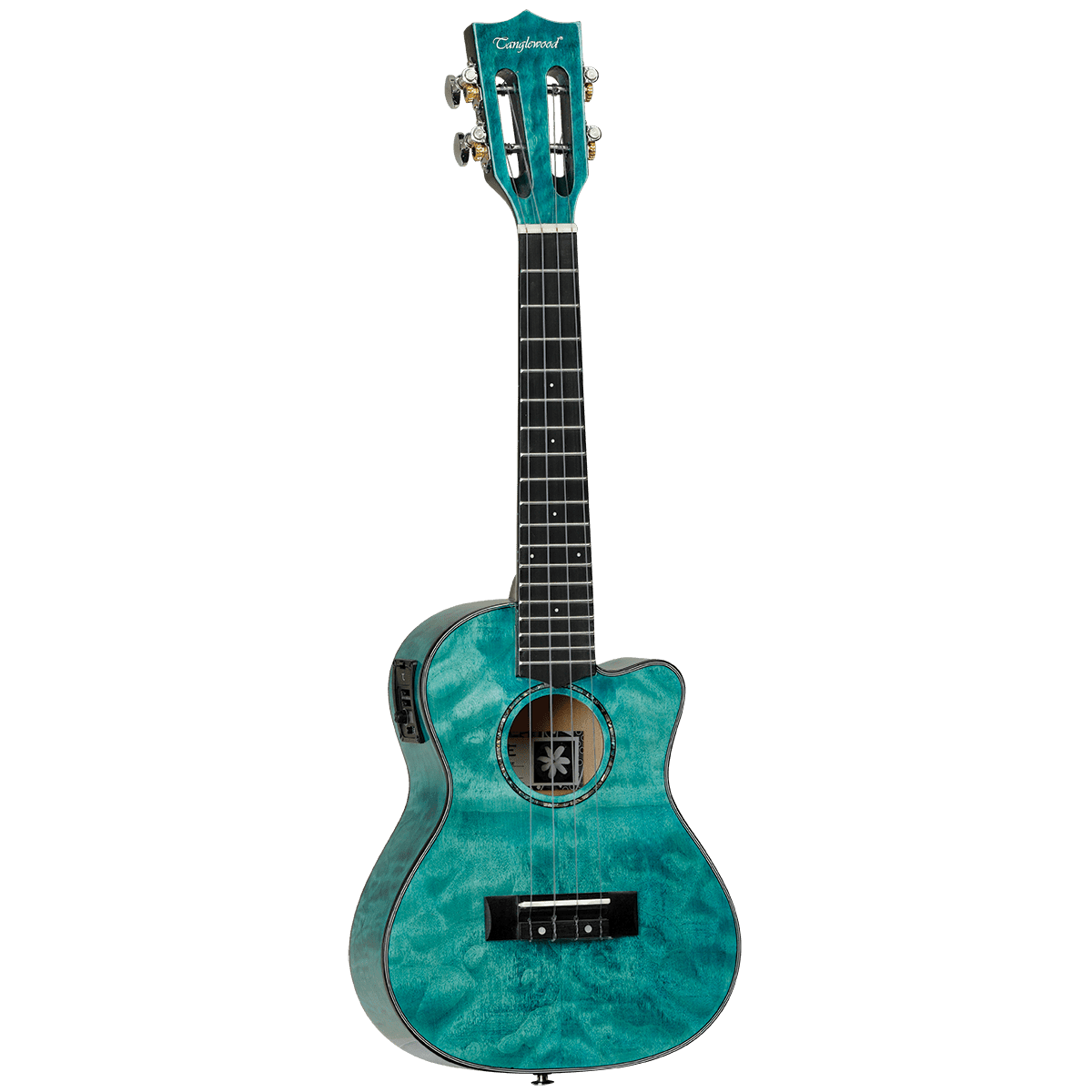 Tanglewood TWT23E Tiare Concert Tahitian Coral Gloss Quilted Maple Cutaway Ukulele w/Pick Up Tanglewood Folk Ukulele