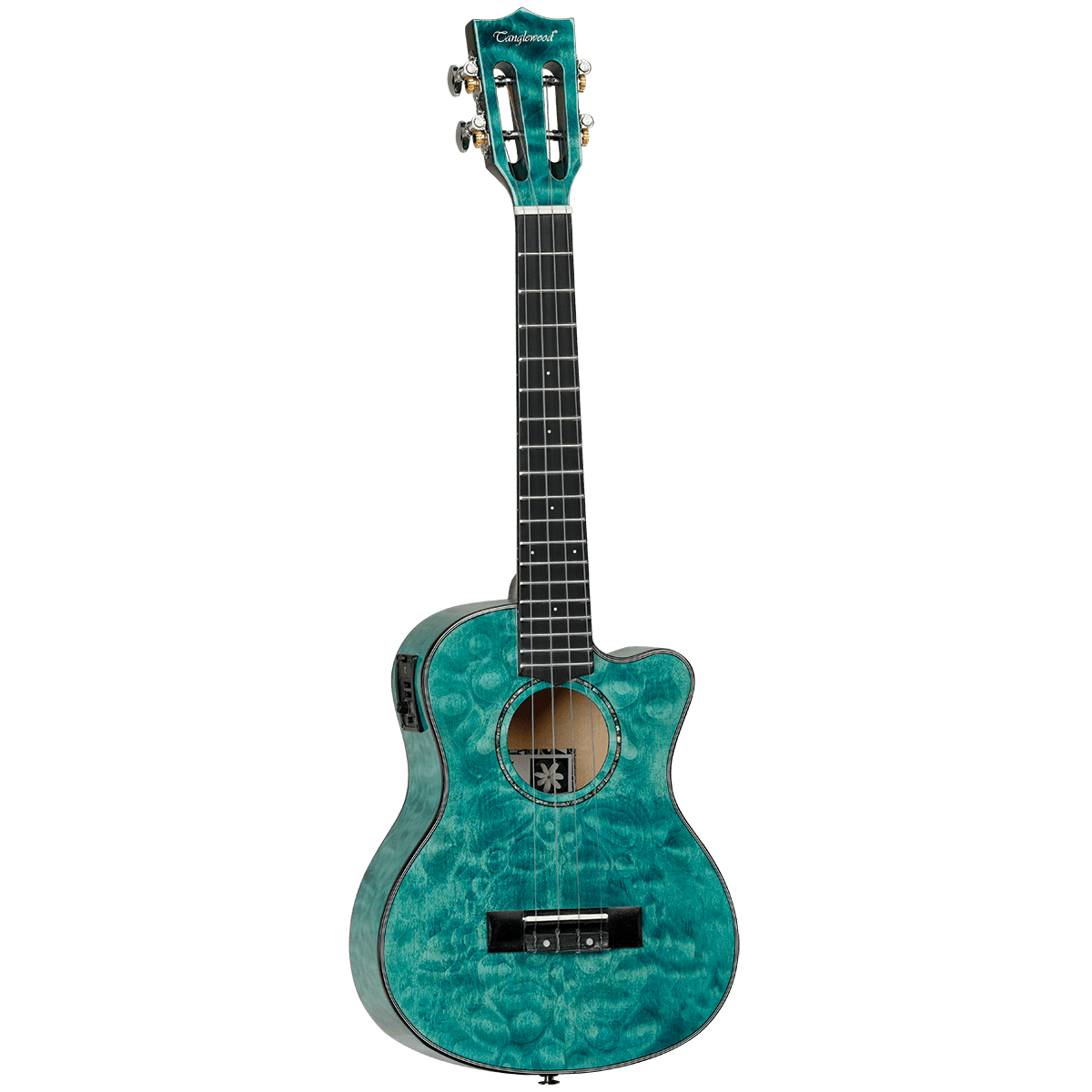 Tanglewood TWT24E Tiare Tenor Tahitian Coral Gloss Quilted Maple Cutaway Ukulele w/Pick Up Tanglewood Folk Ukulele