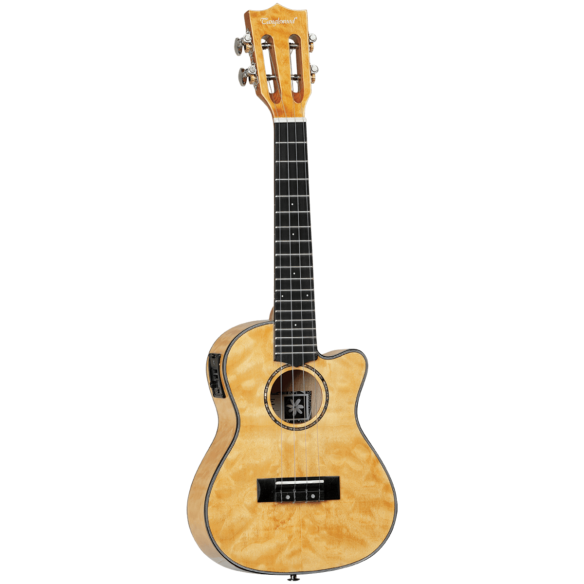 Tanglewood TWT29E Tiare Concert Tennessee Honey Gloss Quilted Maple Cutaway Ukulele w/Pick Up Tanglewood Folk Ukulele