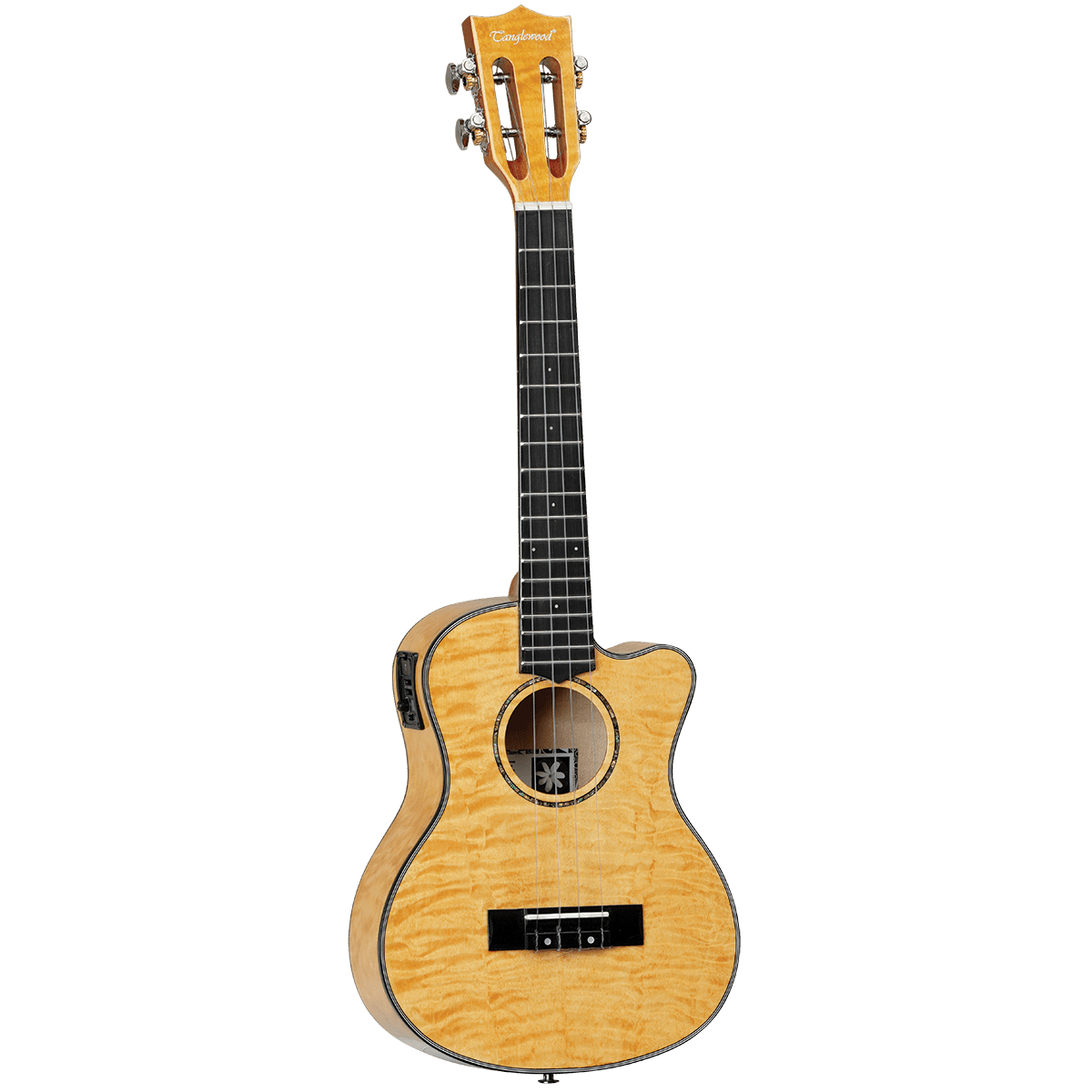 Tanglewood TWT30E Tiare Tenor Tennessee Honey Gloss Quilted Maple Cutaway Ukulele w/Pick Up Tanglewood Folk Ukulele