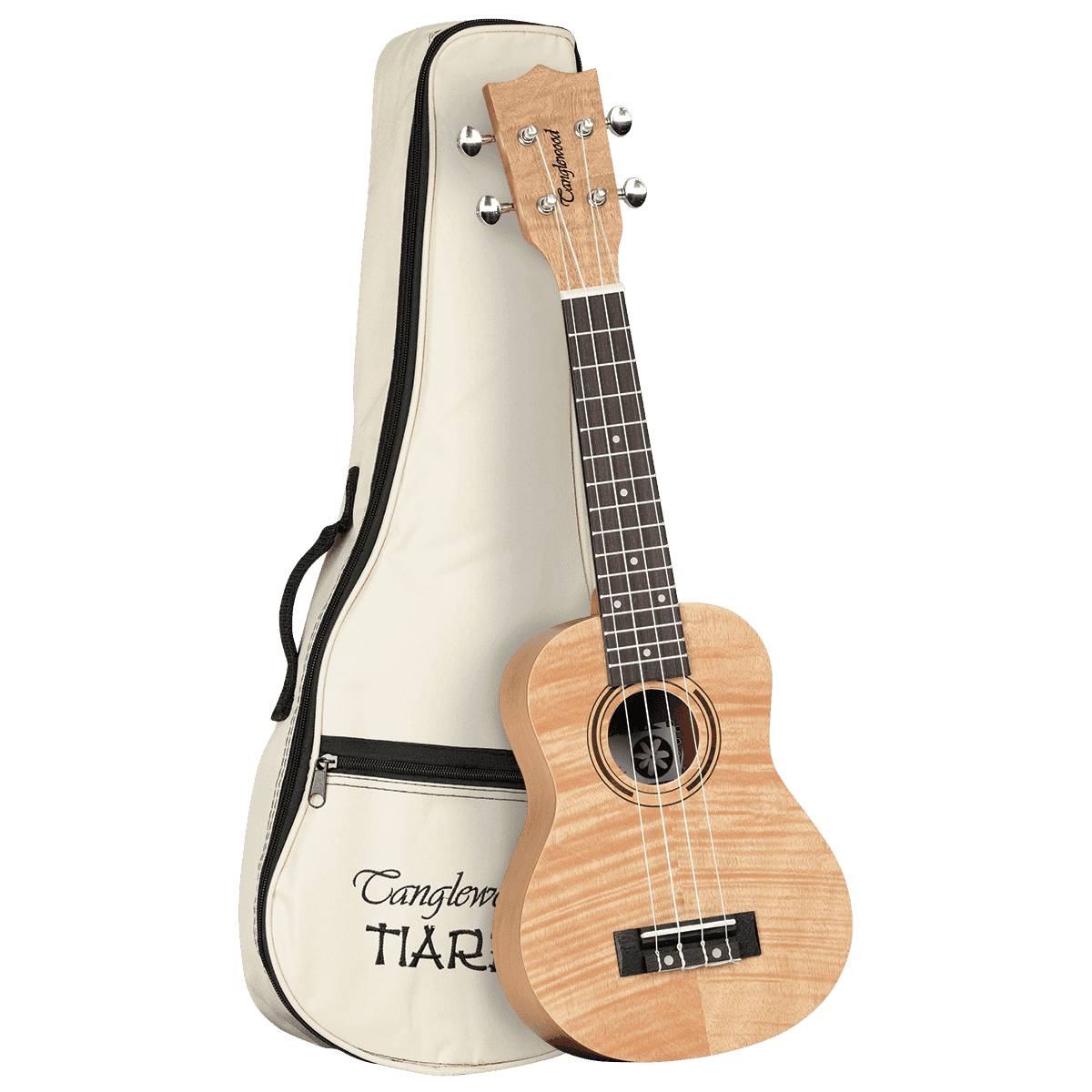 Tanglewood TWT5B Tiare Soprano Ukulele All Flame Mahogany with Bag