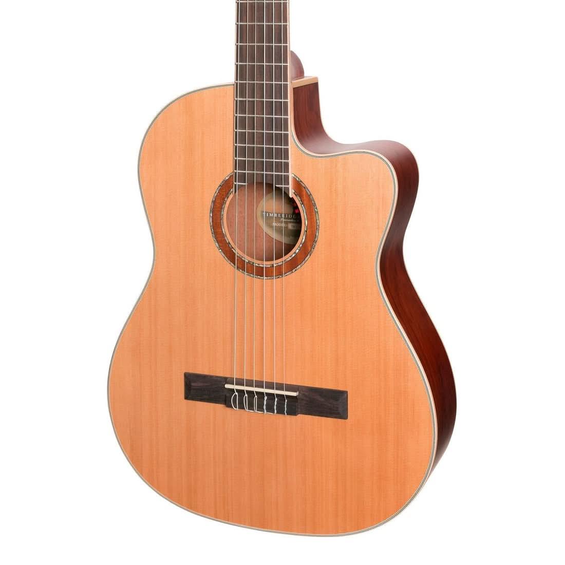 Timberidge '4 Series' Cedar Solid Top Acoustic-Electric Classical Cutaway Guitar Natural Satin Timberidge Classical Guitar