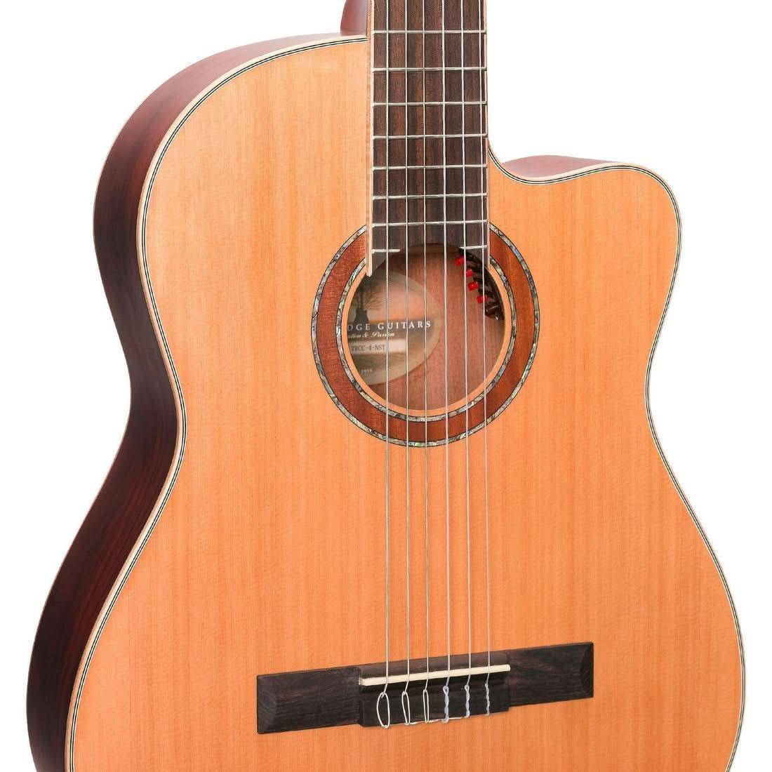 Timberidge '4 Series' Cedar Solid Top Acoustic-Electric Classical Cutaway Guitar Natural Satin Timberidge Classical Guitar