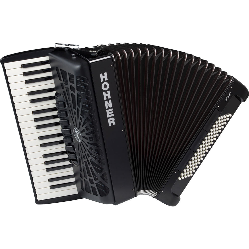 Hohner Bravo III 80 Bass Chromatic Accordion In Black Hohner Bass Accordion, Chromatic Accordion, Hohner Accordion, Hohner Bass Accordion 1