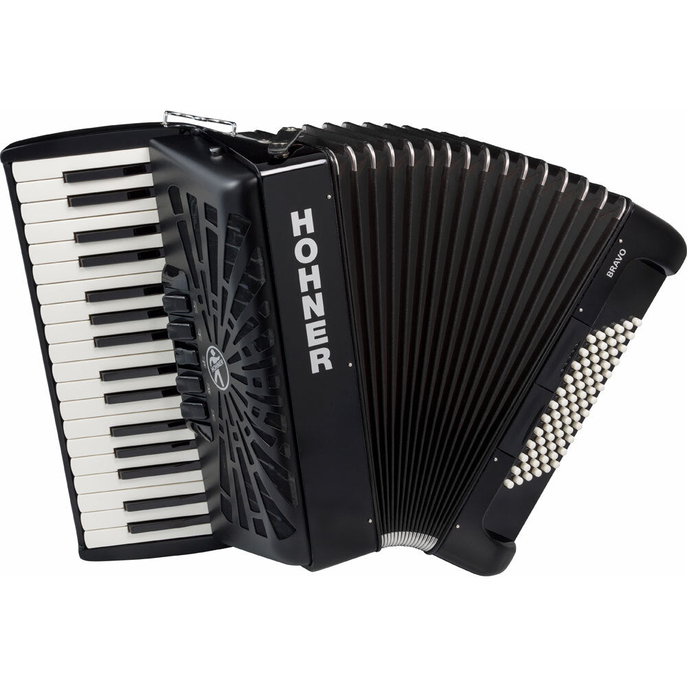 Hohner Bravo III 72 Bass Chromatic Accordion in Black Hohner Bass Accordion, Chromatic Accordion, Hohner Accordion, Hohner Bass Accordion 1