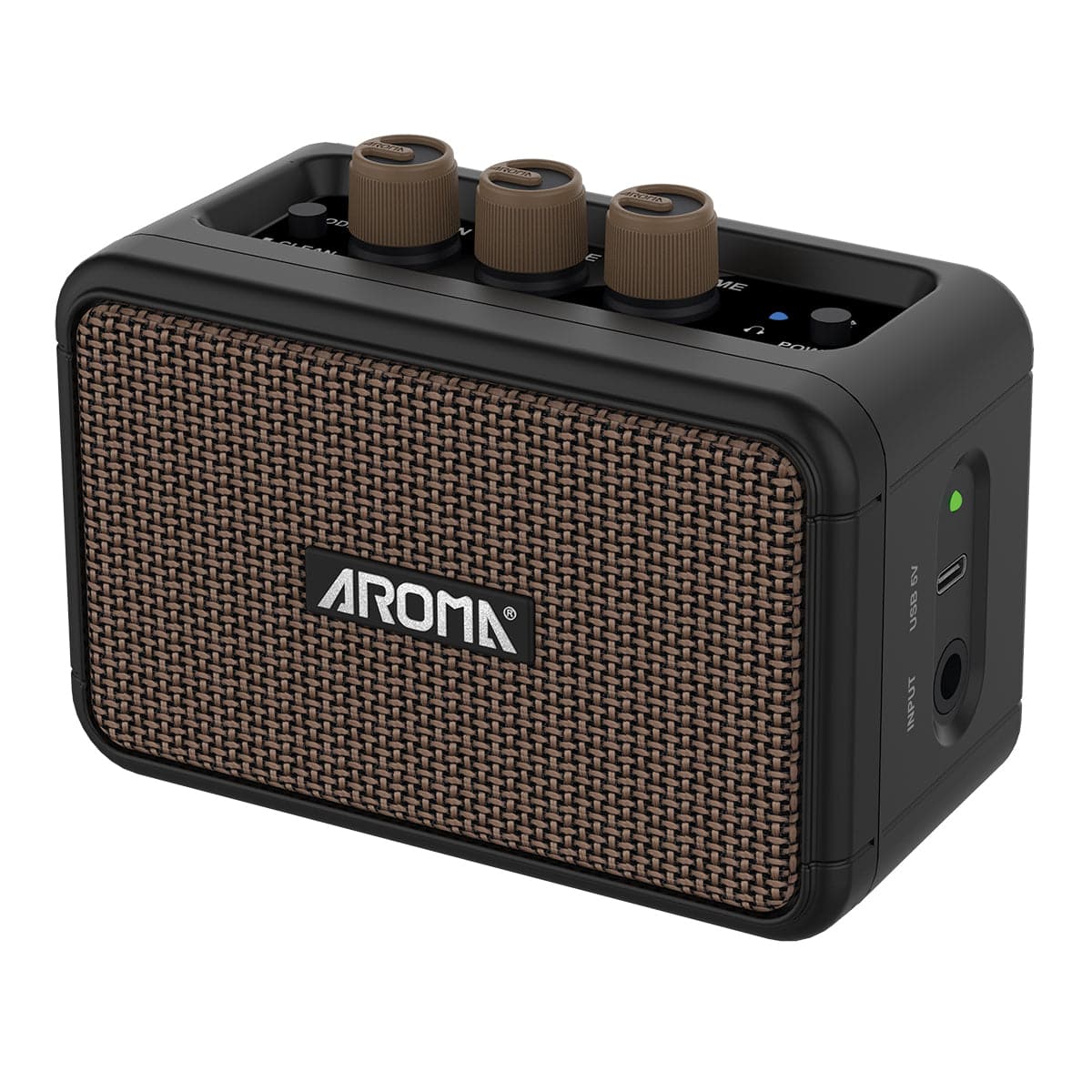 Aroma AG04BK 5W Electric Guitar Rechargeable Portable Amplifier Black - GIG Guitars