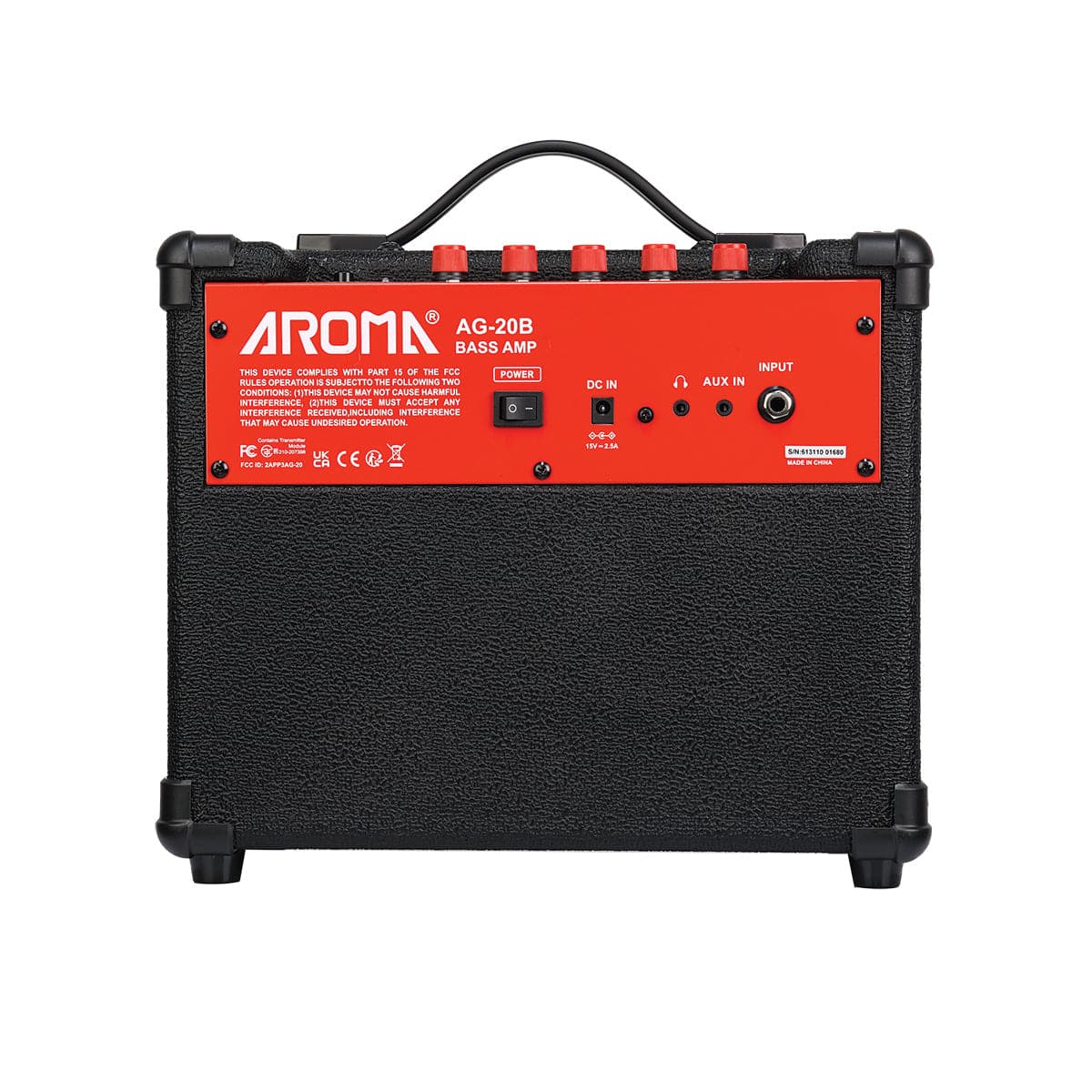 Aroma AG-20B Black 20W Electric Bass Guitar Amplifier - GIG Guitars