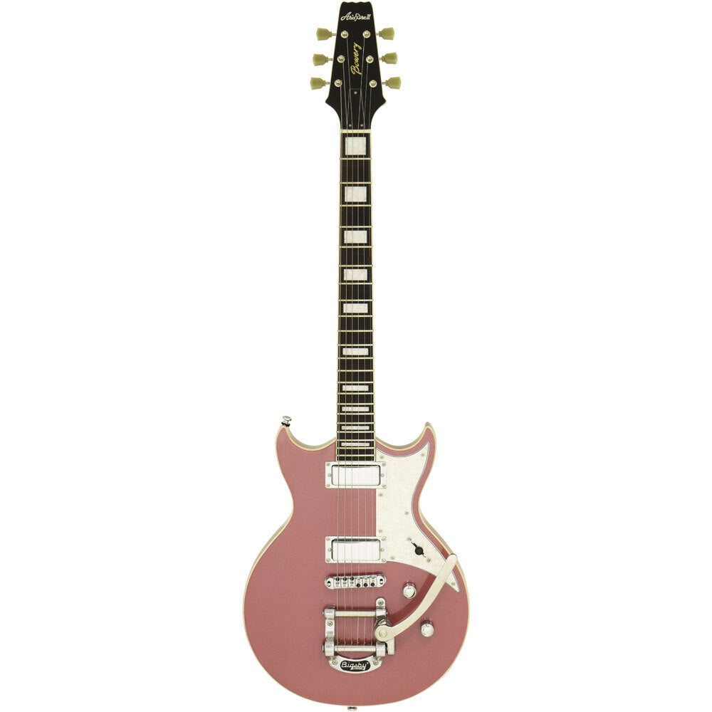 Aria 212-MK2 Bowery Semi-Hollow Electric Guitar in Cadillac Pink