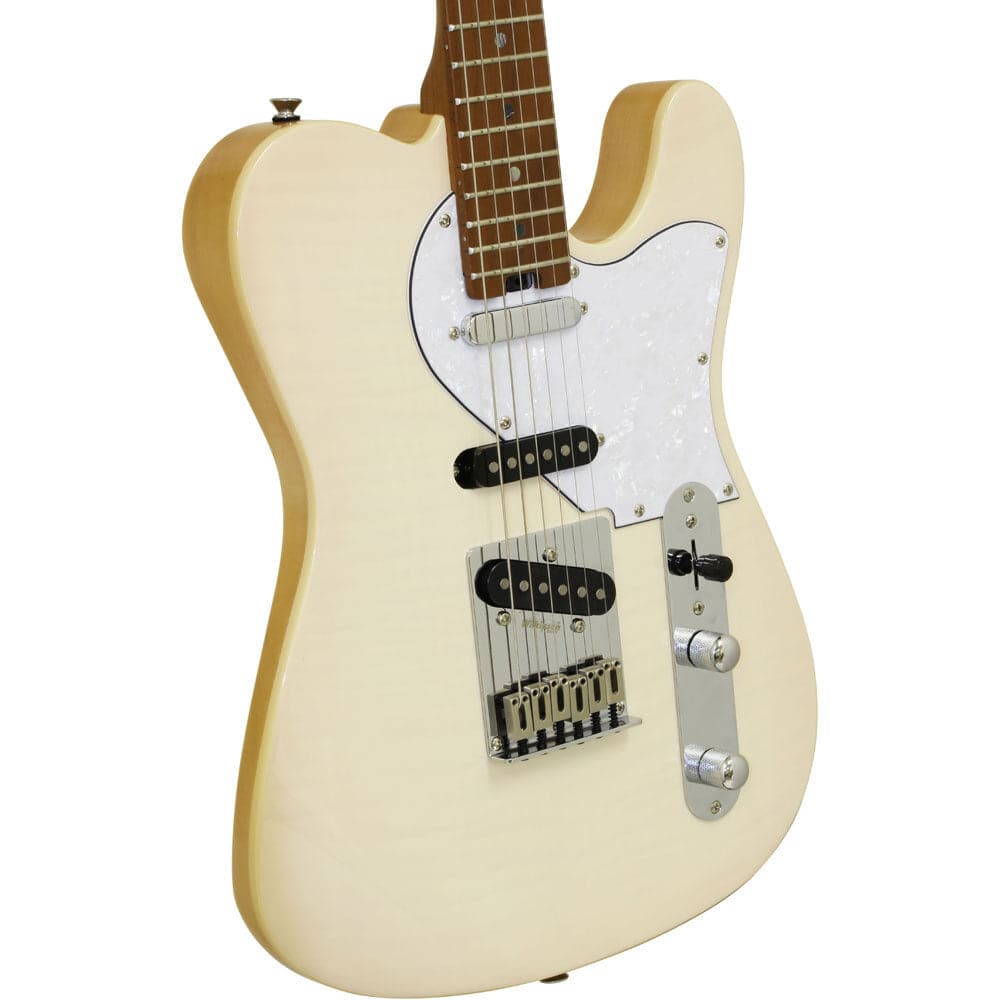 Aria 615-MK2 Nashville Electric Guitar in Marble White Gloss Finish