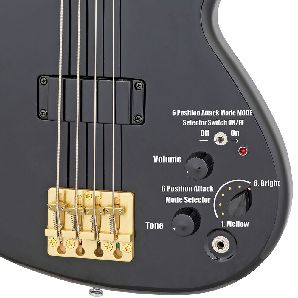 Aria Pro II Cliff Burton Signature SB-1000 Electric Bass Black