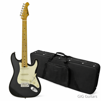 Aria STG-57 Modern Classics Series Electric Guitar in Black Aria Beginner, Beginner Packs, Beginners Pack, Bundle, Clearance 1