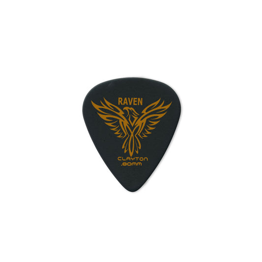 Clayton Black Raven Standard Guitar Picks (0.80mm) - 12pk