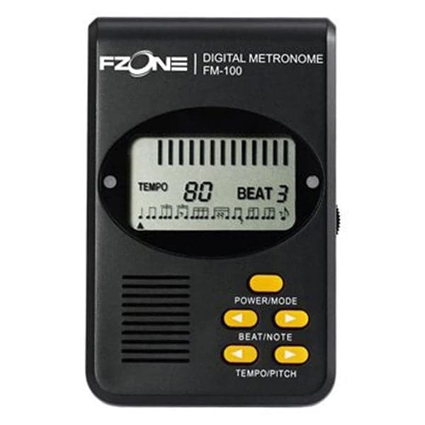 FZONE Digital Metronome with Earpiece &amp; Speaker in Black - GIG Guitars