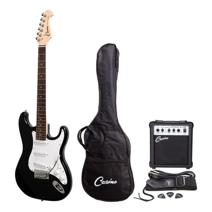 Casino ST-Style Electric Guitar and 10 Watt Amplifier Pack (Black) - GIG Guitars