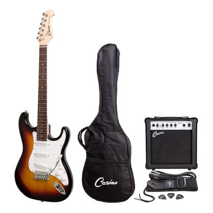 Casino ST-Style Electric Guitar and 15 Watt Amplifier Pack (Sunburst) - GIG Guitars