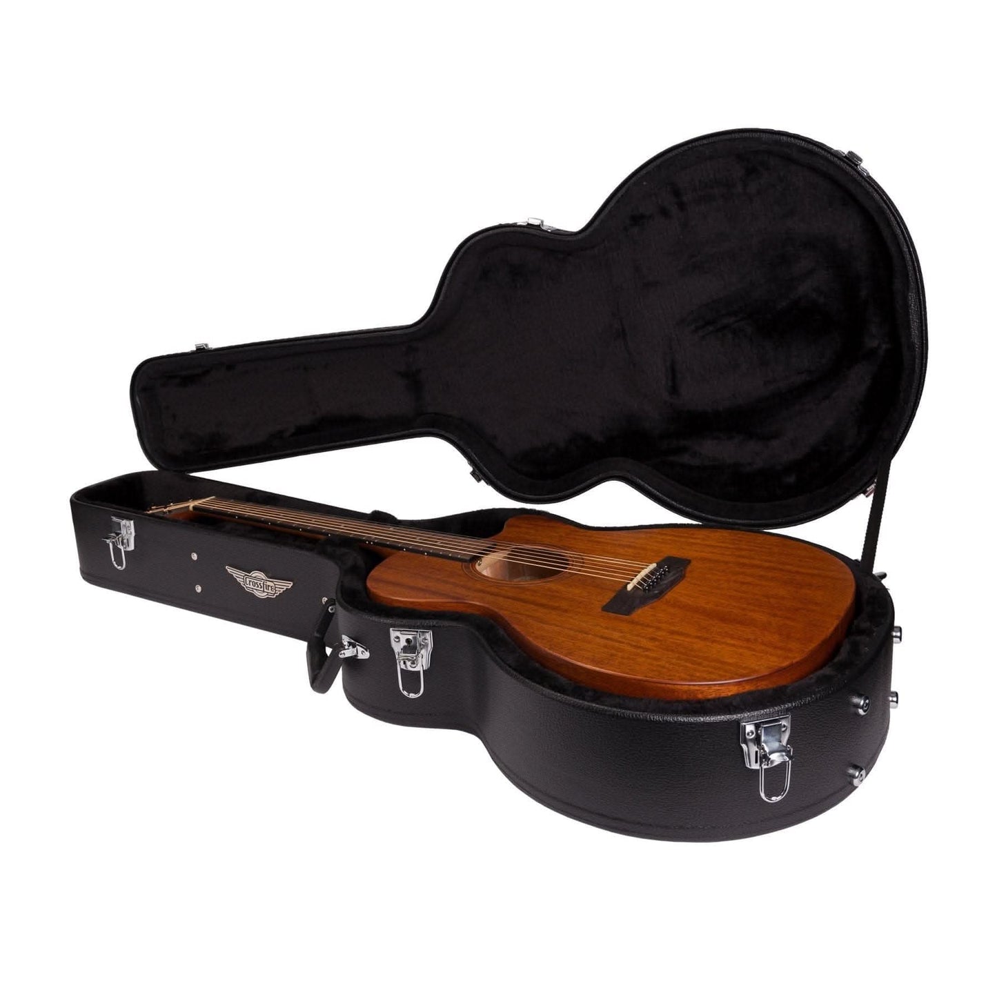 Crossfire Standard Shaped Small Body Acoustic Guitar Hard Case (Black) - GIG Guitars