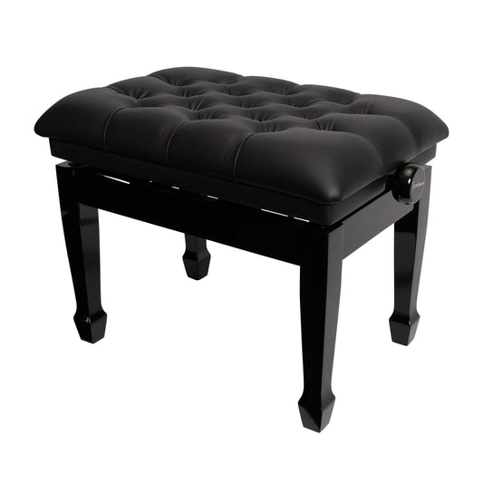 Crown Deluxe Padded Adjustable Height Piano Stool (Black) - GIG Guitars