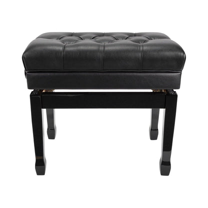 Crown Premium Tufted Double Padded Height Adjustable Piano Stool with Storage Compartment (Black) - GIG Guitars