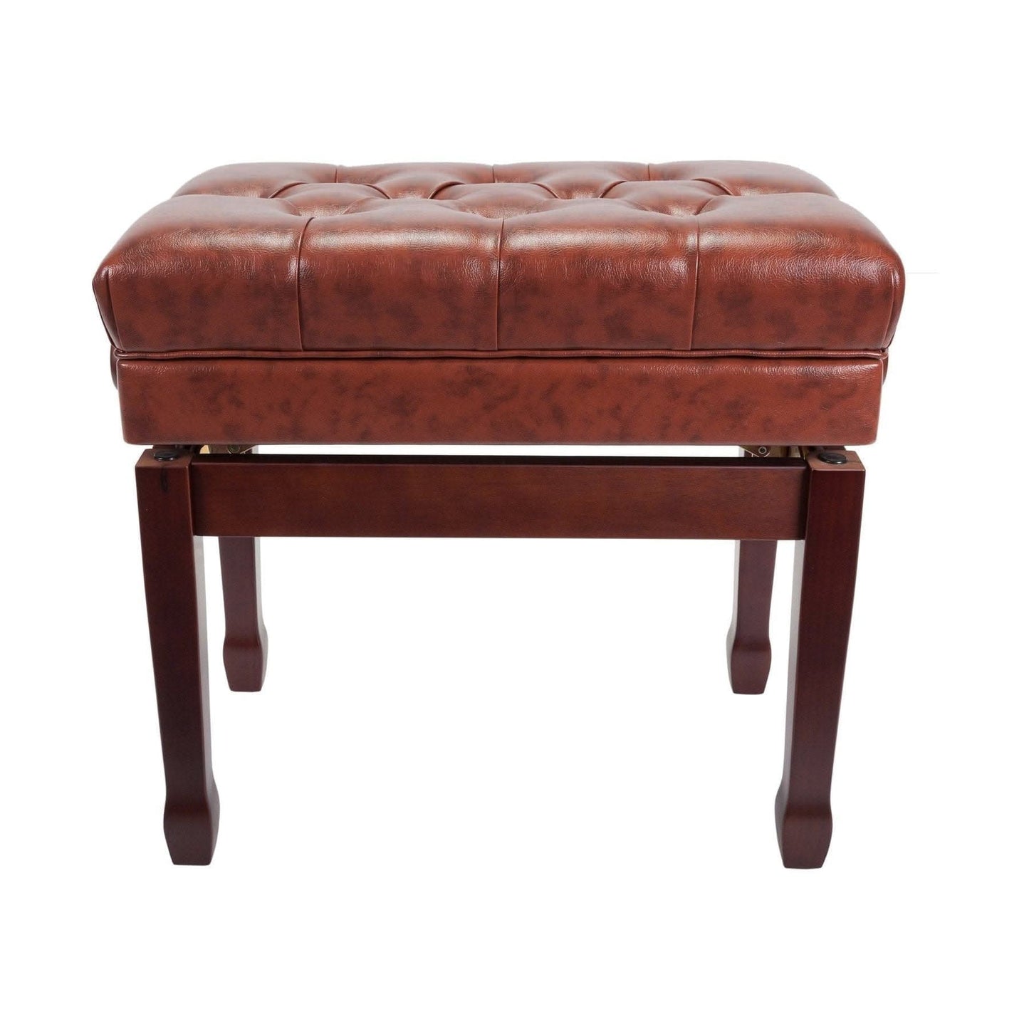 Crown Premium Tufted Double Padded Height Adjustable Piano Stool with Storage Compartment (Walnut) - GIG Guitars