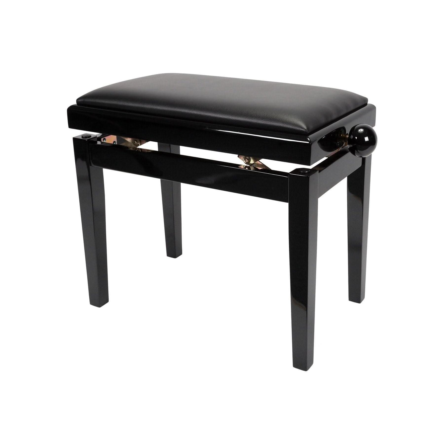 Crown Timber Trim Height Adjustable Piano Stool (Black) - GIG Guitars