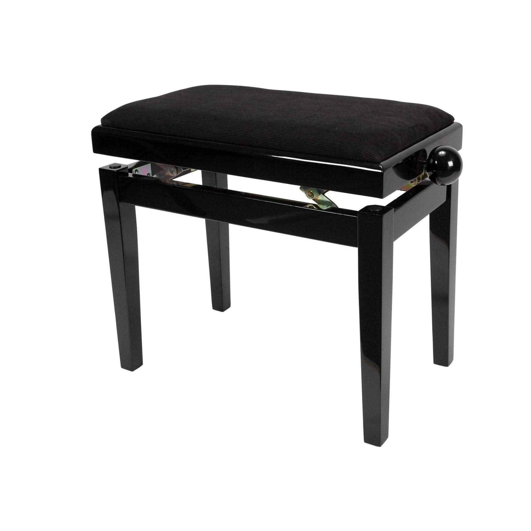 Crown Timber Trim Height Adjustable Piano Stool (Black Velvet) - GIG Guitars