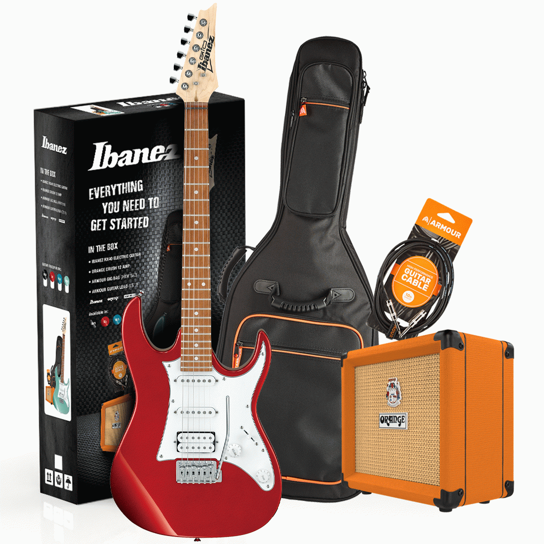 Ibanez RX40CA Guitar Pack with Orange Crush 12 Amp – Candy Apple Electric Guitars