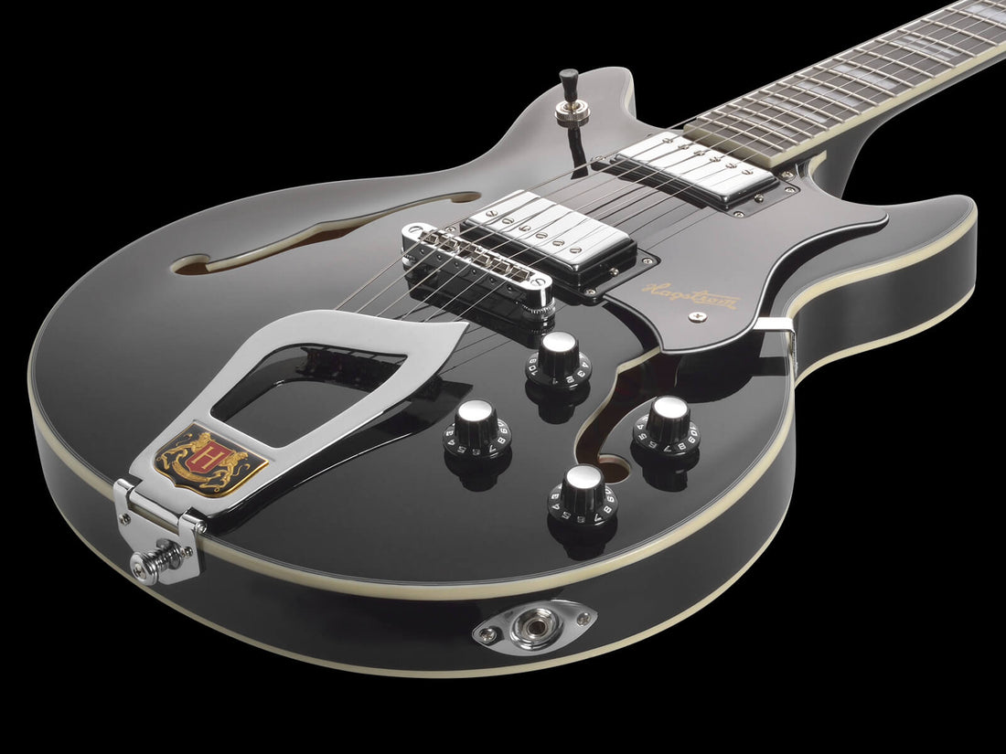 Hagstrom Alvar Semi-Hollow Guitar in Black Gloss