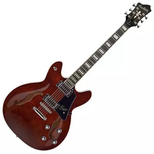 Hagstrom "Justin York" Super Viking Semi-Hollow Guitar in Trans Brown | Free Delivery