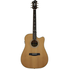 Hagstrom Elfdalia II Series Dreadnought AC/EL Guitar with Cutaway in Natural Acoustic Guitars