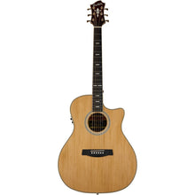 Hagstrom Elfdalia II Series Grand Auditorium AC/EL Guitar with Cutaway in Natural Acoustic Guitars