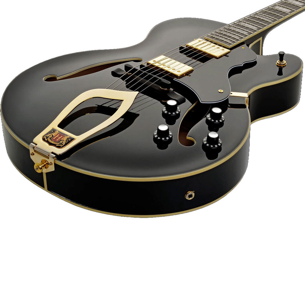 Hagstrom HJ500 Hollow Body Guitar in Black Gloss – GIG Guitars